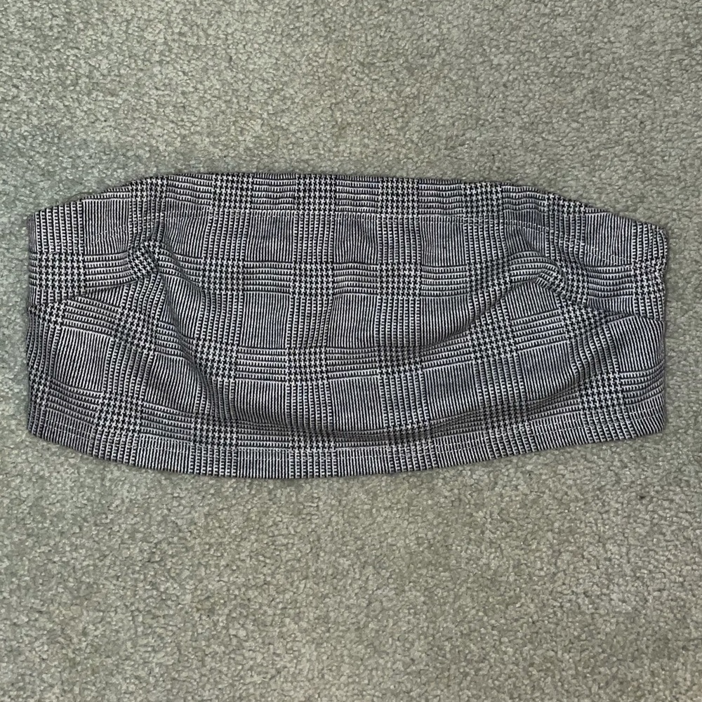 Dolls Kill Gray plaid tube top